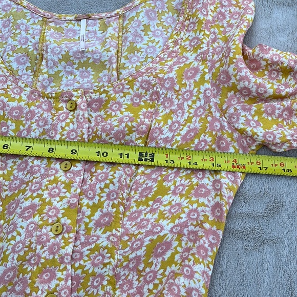 NWOT Free People Floral Mini Dress Lace Up Details - Picture 8 of 10